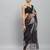 Purple elegant printed georgette saree with blouse piece