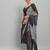 Purple elegant printed georgette saree with blouse piece