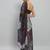 Purple elegant printed georgette saree with blouse piece