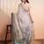 Mauve printed pure georgette casual saree with blouse piece