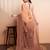 Brown printed pure georgette casual saree with blouse piece