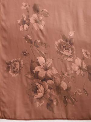 Brown printed pure georgette casual saree with blouse piece 4