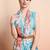 Blue printed pure georgette casual saree with blouse piece