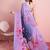 Purple elegant printed georgette saree with blouse piece
