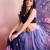 Purple elegant printed georgette saree with blouse piece