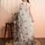Silver printed pure georgette casual saree with blouse piece