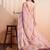 Peach printed crepe casual saree with blouse piece