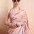 Peach printed crepe casual saree with blouse piece