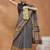 Multi printed silk blend ethnic saree with blouse piece