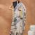 Off white printed silk blend ethnic saree with blouse piece