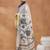 Off white printed silk blend ethnic saree with blouse piece
