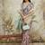Sea green printed silk blend ethnic saree with blouse piece