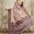 Cream printed silk blend ethnic saree with blouse piece