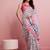 Blue printed linen casual saree with blouse piece