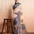 Cream printed linen casual saree with blouse piece