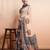 Cream printed linen casual saree with blouse piece
