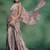 Pink printed silk blend ethnic saree with blouse piece