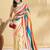 Yellow printed crepe casual saree with blouse piece