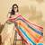Yellow printed crepe casual saree with blouse piece