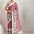 Purple printed satin fashion saree with blouse piece