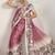 Purple printed satin fashion saree with blouse piece