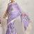 Purple printed satin fashion saree with blouse piece
