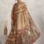 Brown printed satin fashion saree with blouse piece