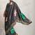 Grey printed satin fashion saree with blouse piece