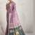Purple printed satin fashion saree with blouse piece
