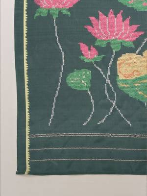 Purple printed satin fashion saree with blouse piece 4
