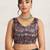 Purple printed satin fashion saree with blouse piece