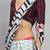 White printed satin fashion saree with blouse piece