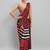 Red printed satin fashion saree with blouse piece