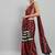 Red printed satin fashion saree with blouse piece