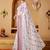 White elegant printed georgette saree with blouse piece