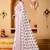 White elegant printed georgette saree with blouse piece