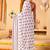 White elegant printed georgette saree with blouse piece