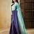 Green plain satin designer saree with blouse piece