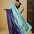 Green plain satin designer saree with blouse piece
