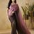 Pink plain satin designer saree with blouse piece