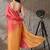 Multi plain satin designer saree with blouse piece