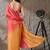 Multi plain satin designer saree with blouse piece