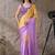 Multi plain satin designer saree with blouse piece