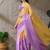 Multi plain satin designer saree with blouse piece