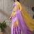 Multi plain satin designer saree with blouse piece
