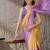 Multi plain satin designer saree with blouse piece