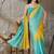 Multi plain satin designer saree with blouse piece