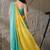 Multi plain satin designer saree with blouse piece