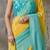 Multi plain satin designer saree with blouse piece
