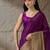Purple plain satin designer saree with blouse piece
